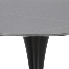 Stół na jednej nodze z marmurowym blatem Skinny Premium Stone Black 90