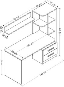 Biurko Alaska White and Black