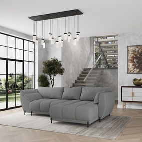 Masseno Narożnik VESTANO z funkcją spania i pojemnikiem na pościel Narozniki L, Rozkładana sofa - Szary, QUELLE 92