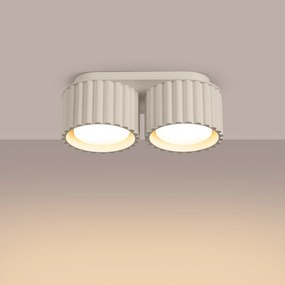 Plafon dwupunktowy AURA 2 beżowy GX53 ryflowany SOLLUX  LIGHTING