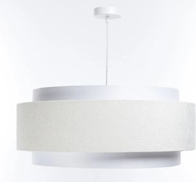 Biała lampa wisząca z dwuczęściowym kloszem L2-N22