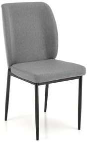 JASPER stół + 4 krzesła SZKLANY STÓŁ tapicerowane krzesła tkanina szare