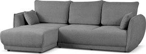 Narożnik lewy Loren z funkcją spania 255x165x91 cm – tkanina Raven 7 szara