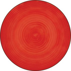 Lamart LT9083 ceramiczny płytki talerz Happy,średnica 26,8 cm, czerwony