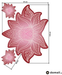 Naklejki na ścianę - Lotosowa mandala czerwona