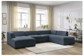 Ciemnoniebieski narożnik modułowy (prawostronny/w kształcie litery U) Megeve – Bobochic Paris