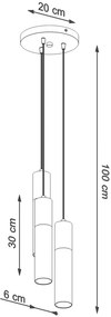 Czarna lampa wisząca potrójna tuba - S169-Pables