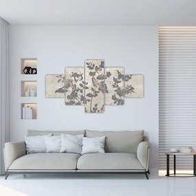 Obraz - Teksturowane liście (125x70 cm)