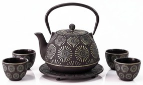 Dzbanek żeliwny z czarkami i podstawką KOGA, 1200 ml