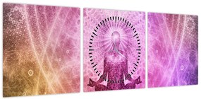 Obraz - aura medytacji (z zegarem) (90x30 cm)