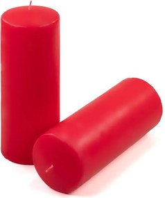 Zestaw świec słupkowych, 20 cm, Ø 7,5 cm, czerwony, 6 sztuk.