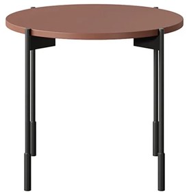 Stolik kawowy Sonatia 45 cm okrągły na metalowych nogach - burgund
