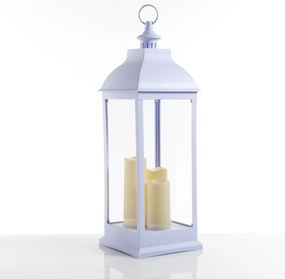 Biały lampion LED (wysokość 71 cm) – Tomasucci