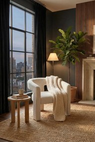 Kremowy fotel nowoczesny boucle S4-P23