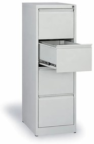 Szafa kartotekowa A4, 4 szuflady, wys. 1320 mm, szara / szara