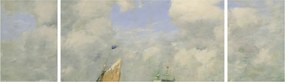 Obraz - Eugène Boudin, Ships and Sailing Boats Leaving Le Havre, reprodukcje (170x50 cm)