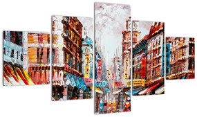 Obraz - Hong Kong, obraz olejny (125x70 cm)