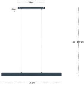 Antracytowa lampa wisząca LED 76cm z metalu W76LED-4K-ANTHRAZIT wymien