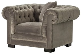 Fotel Chesterfield Classic Velvet Grey 118x96x77cm