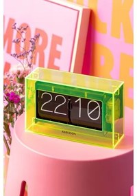 Karlsson 5976YE designerski zegar ścienny/stołowyz funkcją przewracania, zielony, 21 cm