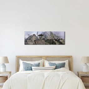 Obraz - Machu Picchu (z zegarem) (90x30 cm)