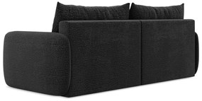 Czarna rozkładana/ze schowkiem sofa 238 cm Kalena – Makamii