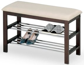 Drewniany stojak na obuwie siedzisko wenge K7-S04