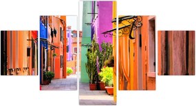 Obraz - Kolorowy dom w Burano, Wenecja (125x70 cm)
