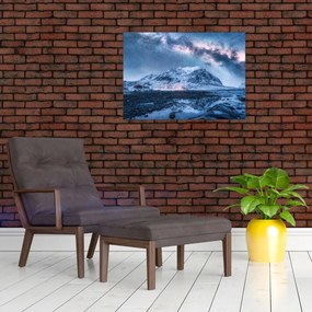 Obraz gór z gwieździstym niebem (70x50 cm)