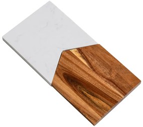 Deska do serwowania wykonana z drewna i marmuru GUSTA 30 cm