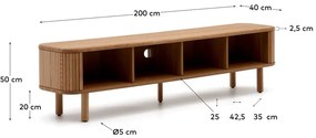 Szafka pod TV w dekorze jesionu w naturalnym kolorze 200x50x40 cm Mailen – Kave Home