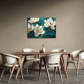 Obraz - Witraż z magnolią (70x50 cm)