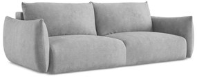 Jasnoszara rozkładana sofa z tkaniny szenilowej 230 cm Leila – Makamii