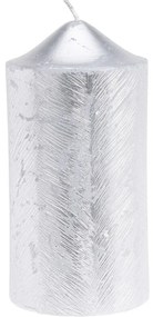 Świeca ozdobna z metalicznym wzorem, 7 x 14 cm