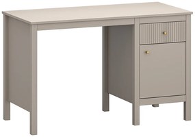 Nowoczesne biurko z szafką i szufladą taupe - Envilo 5X