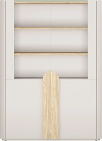 Witryna Amilio 100 cm dwudrzwiowa - kaszmir / dąb olejowany / uchwyty dąb jasny