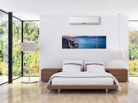 Obraz plaży o zachodzie słońca (170x50 cm)