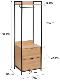 Szafa otwarta w naturalnym kolorze 60x190x48 cm Armarios – Casa Selección