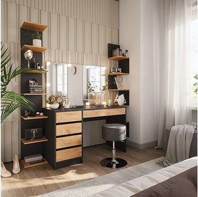 Toaletka antracyt/złoty dąb 120x55x75 sherry