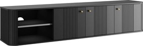 Szafka RTV wisząca Vesper 187 cm trzydrzwiowa - czarny / złote uchwyty