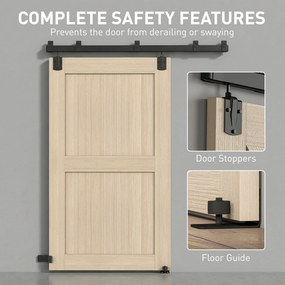 HOMCOM Wytrzymały zestaw do drzwi przesuwnych 183 cm czarny do jednoskrzydłowych drzwi | Aosom PL