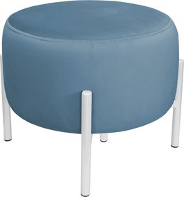 Pufa OLA loft ławka podnóżek metal : Kolor Stelaża - Biały, Kolor tkaniny - VELVET - MG33, Typ tkaniny - Velvet