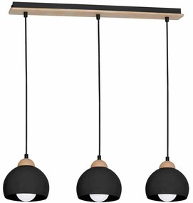 Lampa wisząca DAMA BLACK 3xE27, na listwie