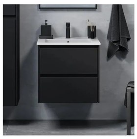 Szafka łazienkowa z umywalką MOLDE 60 cm czarna