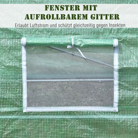 Outsunny Szklarnia Tunel Foliowy 6x3x2m Ochrona Roślin w Ogrodzie Zielona | Aosom PL