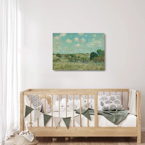 Obraz na szkle - Alfred Sisley,  Meadow, reprodukcje (70x50 cm)