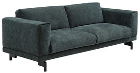 Kanapa 3-osobowa  z zielonej tkaniny szenilowej DEMBOLA