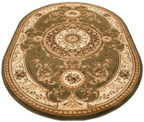 Zielony owalny dywan w stylu retro M0-H35