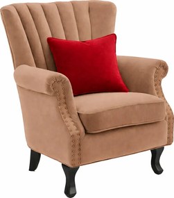 Beżowy nowoczesny fotel wypoczynkowy E5-N34