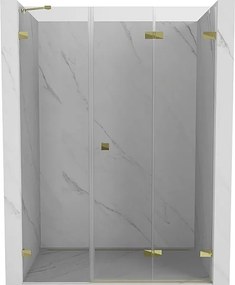 Mexen Lunar-F drzwi prysznicowe składane prawe 125 cm, transparent, złote - 836S-125-050-50-00-P